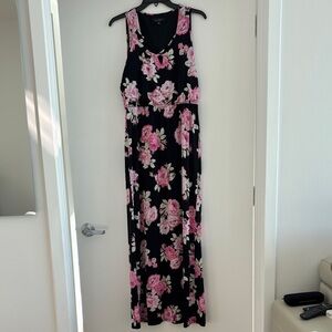 Trixxi Black and Pink Floral Maxi Dress